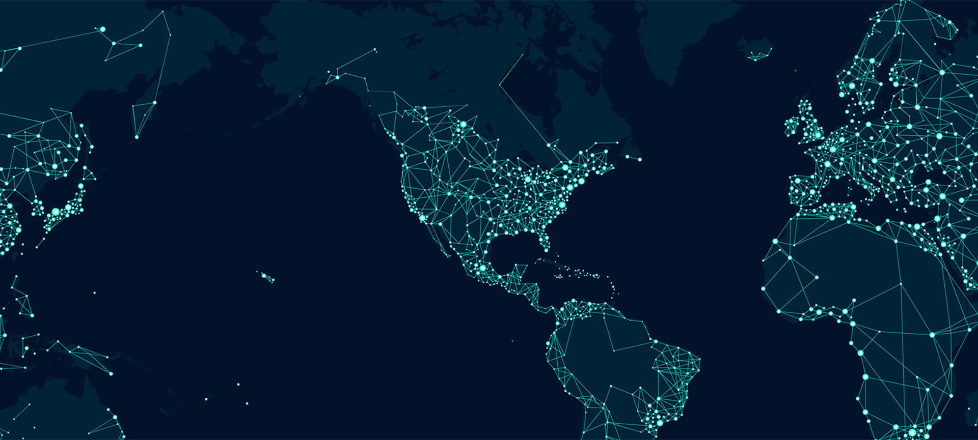 A map of network connections across the world